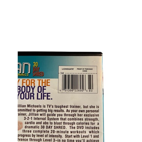 Jillian Michaels 30 Day Shred 2007 DVD Physical Fitness Workout Pre-Owned - Picture 4 of 4